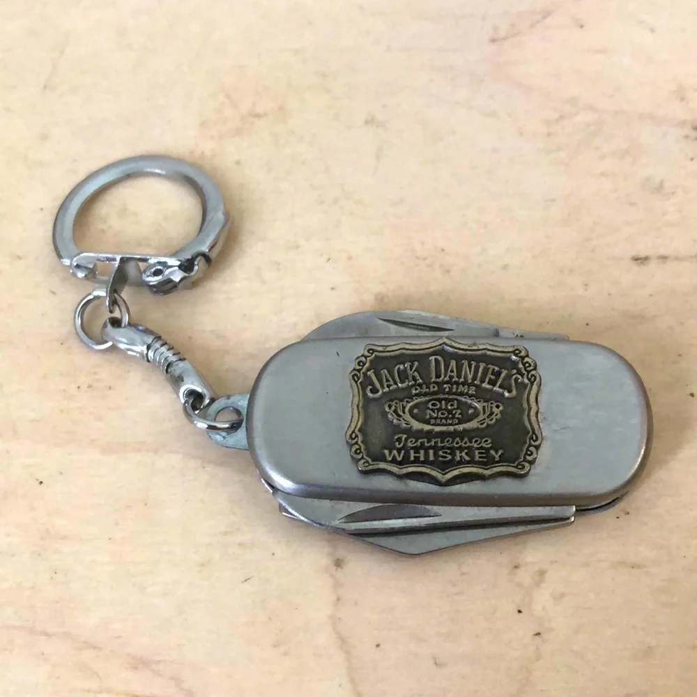 Jack Daniels Tennessee Whiskey logo stainless steel multi-tool keychain